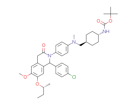 {4-[({4-[7-((R)-sec-butoxy)-1-(4-chloro-phenyl)-6-methoxy-3-oxo-3,4-dihydro-1H-isoquinolin-2-yl]-phenyl}-methyl-amino)-methyl]-trans-cyclohexyl}-carbamic acid tert-butyl ester