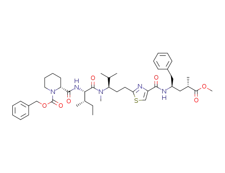 methyl (2S,4R)-4-[((R)-2-{3-[(N-benzyloxycarbonyl-(R)-pipecolyl-(S)-isoleucyl)methylamino]-4-methylpentyl}thiazole-4-carbonyl)amino]-2-methyl-5-phenylpentanoate