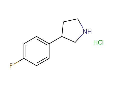 Molecular Structure of 1029636-03-0 (Pyrrolidine, 3-(4-fluorophenyl)-, hydrochloride (1:1))