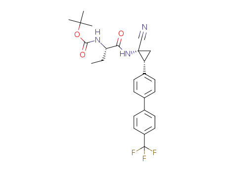 tert-butyl (S)-1-((1R,2R)-1-cyano-2-(4'-(trifluoromethyl)biphenyl-4-yl)cyclopropylamino)-1-oxobutan-2-ylcarbamate