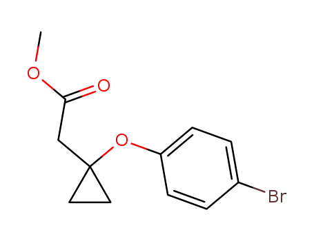 Molecular Structure of 1311264-95-5 (methyl 2-(1-(4-bromophenoxy)cyclopropyl)acetate)