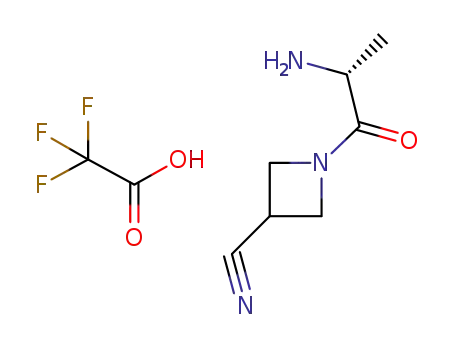 Molecular Structure of 1334675-00-1 ((R)-2-(3-cyano-azetidin-1-yl)-1-methyl-2-oxo-ethyl-ammonium trifluoroacetate)