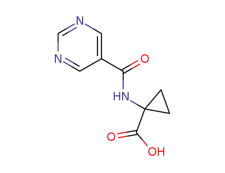 Molecular Structure of 845829-96-1 (Cyclopropanecarboxylic acid, 1-[(5-pyrimidinylcarbonyl)amino]-)