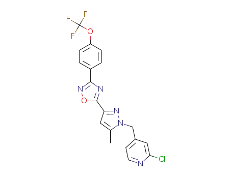 2-Chloro-4-[(5-methyl-3-{3-[4-(trifluoromethoxy)phenyl]-1,2,4-oxadiazol-5-yl}-1H-pyrazol-1-yl)-methyl]pyridine