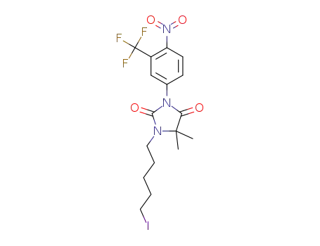 Molecular Structure of 1252642-93-5 (1-(5-iodopentyl)-5,5-dimethyl-3-[4-nitro-3-(trifluoromethyl)phenyl]imidazolidine-2,4-dione)