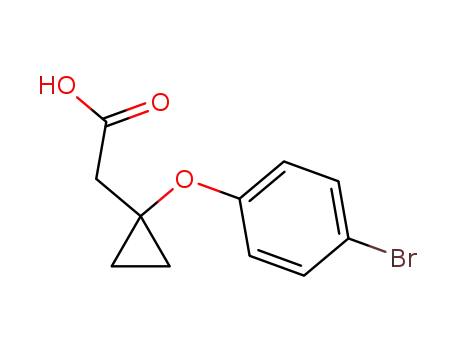 Molecular Structure of 1311264-96-6 (2-(1-(4-bromophenoxy)cyclopropyl)acetic acid)