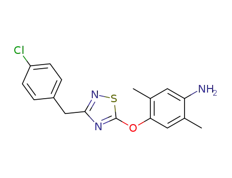 Molecular Structure of 1357382-68-3 (4-{[3-(4-chlorobenzyl)-1,2,4-thiadiazol-5-yl]oxy}-2,5-dimethylaniline)