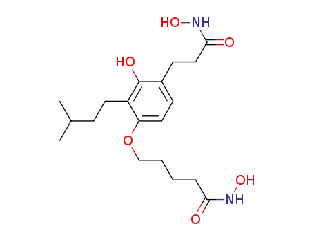 Molecular Structure of 1335107-62-4 (N-hydroxy-5-(3-hydroxy-4-(2-hydroxycarbamoylethyl)-2-isopentyl-phenoxy)pentanamide)