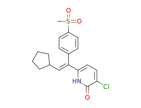 3-Chloro-6-{(E)-2-Cyclopentyl-1-[4-(methylsulfonyl)phenyl]ethenyl}pyridin-2(1H)-one