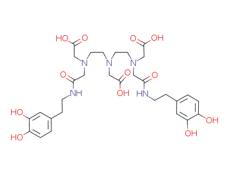 Molecular Structure of 147666-97-5 (N,N'-bis(3-hydroxytyramide)diethylenetriamine N,N',N''-triacetic Acid)