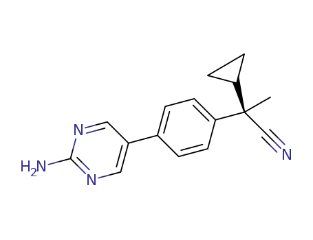 (R)-2-[4-(2-aminopyrimidin-5-yl)phenyl]-2-cyclopropylpropionitrile