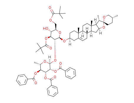 diosgenyl 2,3,4-tri-O-benzoyl-α–L-rhamnopyranosyl-(1→2)-3,6-di-O-pivaloyl-β-D-glucopyranoside