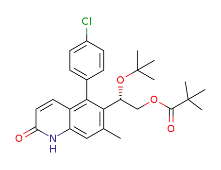 Molecular Structure of 1354188-15-0 ((S)-2-tert-butoxy-2-(5-(4-chlorophenyl)-7-methyl-2-oxo-1,2-dihydroquinolin-6-yl)ethyl pivalate)