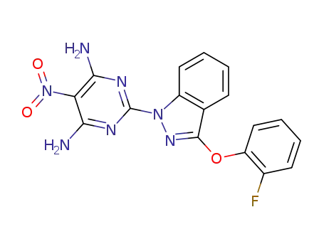 2-[3-(2-Fluorophenoxy)-1H-indazol-1-yl]-5-nitropyrimidine-4,6-diamine