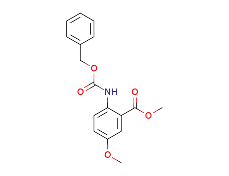 Molecular Structure of 1335060-61-1 (methyl 2-(benzyloxycarbonylamino)-5-methoxybenzoate)
