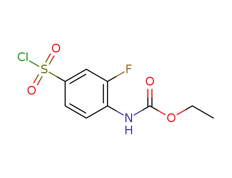 ethyl 4-(chlorosulfonyl)-2-fluorophenylcarbamate