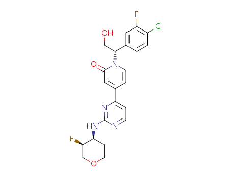 1-((S)-1-(4-chloro-3-fluorophenyl)-2-hydroxyethyl)-4-(2-(((3S,4S)-3-fluorotetrahydro-2H-pyran-4-yl)amino)pyrimidin-4-yl)pyridin-2( 1H)-one