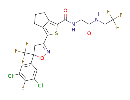 3-(5-(3,5-dichloro-4-fluorophenyl)-5-(trifluoromethyl)-4,5-dihydroisoxazol-3-yl)-N-(2-oxo-2-(2,2,2-trifluoroethylamino)ethyl)-5,6-dihydro-4H-cyclopenta[c]thiophene-1-carboxamide