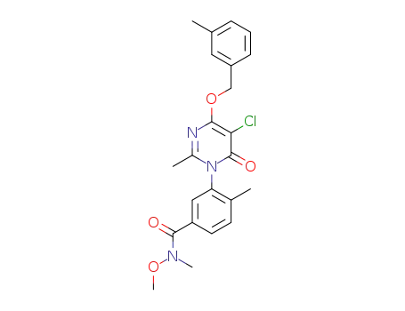 3-[5-chloro-2-methyl-4-(3-methyl-benzyloxy)-6-oxo-6H-pyrimidin-1-yl]-N-methoxy-4,N-dimethyl-benzamide