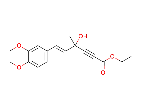 ethyl (5E)-4-hydroxy-4-methyl-6-(3,4-dimethoxyphenyl)hex-5-en-2-ynoate