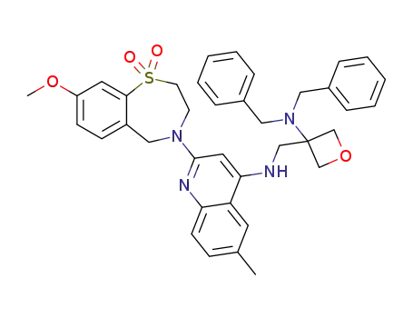 N-{[3-(dibenzylamino)oxetan-3-yl]methyl}-2-(8-methoxy-1,1-dioxido-2,3-dihydro-1,4-benzothiazepin-4(5H)-yl)-6-methylquinolin-4-amine
