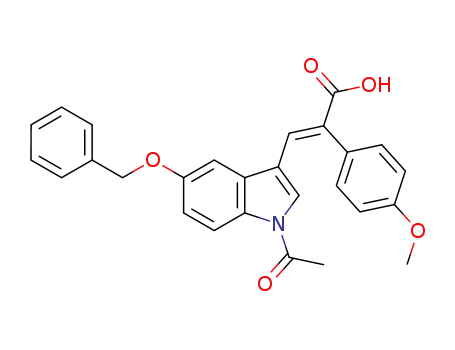 Molecular Structure of 1450604-55-3 ((αE)-α-[[1-acetyl-5-(phenylmethoxy)-1H-indol-3-yl]methylene]-4-methoxybenzeneacetic acid)
