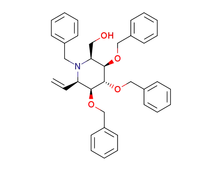 Molecular Structure of 1449009-45-3 (((2S,3R,4R,5S,6R)-1-benzyl-3,4,5-tris(benzyloxy)-6-vinylpiperidin-2-yl)methanol)