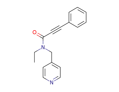 Molecular Structure of 925105-65-3 (N-ethyl-3-phenyl-N-(pyridin-4-ylmethyl)propiolamide)