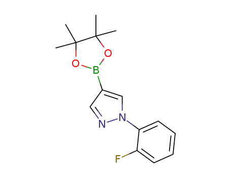 Molecular Structure of 1402240-89-4 (1-(2-fluorophenyl)-4-(4,4,5,5-tetramethyl-1,3,2-dioxaborolan-2-yl)-1H-pyrazole)