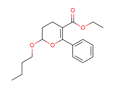 Molecular Structure of 1256543-90-4 (ethyl 2-butoxy-6-phenyl-3,4-dihydro-2H-pyran-5-carboxylate)