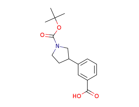 Molecular Structure of 889953-23-5 (3-(3-CARBOXY-PHENYL)-PYRROLIDINE-1-CARBOXYLIC ACID TERT-BUTYL ESTER)