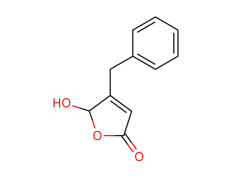 Molecular Structure of 112895-74-6 (2(5H)-Furanone, 5-hydroxy-4-(phenylmethyl)-)