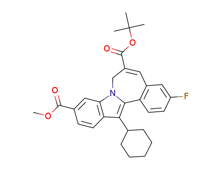 10-methyl 6-(2-methyl-2-propanyl) 13-cyclohexyl-3-fluoro-7H-indolo[2,1-a][2]benzazepine-6,10-dicarboxylate