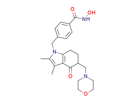 4-((2,3-dimethyl-5-(morpholinomethyl)-4-oxo-4,5,6,7-tetrahydroindol-1-yl)methyl)-N-hydroxybenzamide