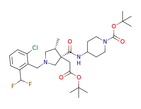 tert-butyl 4-[(3S,4R)-3-[2-(tert-butoxy)-2-oxoethyl]-1-{[2-chloro-6-(difluoromethyl)phenyl]methyl}-4-methylpyrrolidin-3-amido]piperidine-1-carboxylate