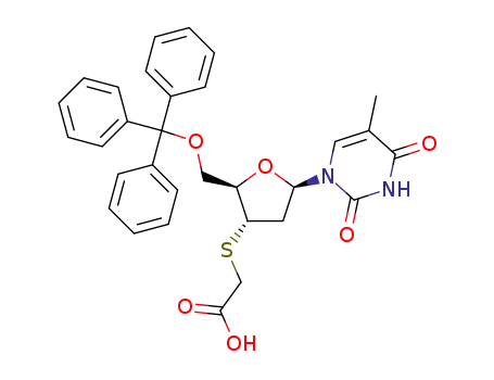 3′-deoxy-3′-S-[(carboxymethyl)thio]-5′-O-tritylthymidine