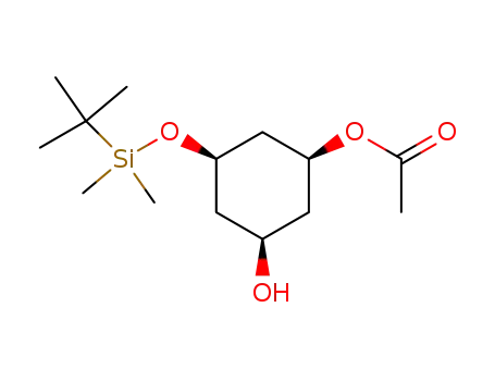 Molecular Structure of 373640-18-7 (1,3-Cyclohexanediol, 5-[[(1,1-dimethylethyl)dimethylsilyl]oxy]-,
monoacetate, (1S,3R,5R)-)