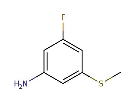 Molecular Structure of 1184030-27-0 (3-Fluoro-5-(Methylthio)aniline)