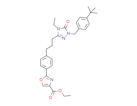 ethyl 2-(4-(3-(1-(4-(tert-butyl)benzyl)-4-ethyl-5-oxo-4,5-dihydro-1H-1,2,4-triazol-3-yl)propyl)phenyl)oxazole-4-carboxylate