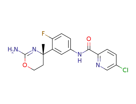 (S)-N-(3-(2-amino-4-methyl-5,6-dihydro-4H-1,3-oxazin-4-yl)-4-fluorophenyl)-5-chloropicolinamide