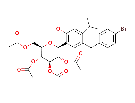 (1S)-2,3,4,6-tetra-O-acetyl-1,5-anhydro-1-{5-[(4-bromophenyl)methyl]-2-methoxy-4-(propan-2-yl)phenyl}-D-glucitol