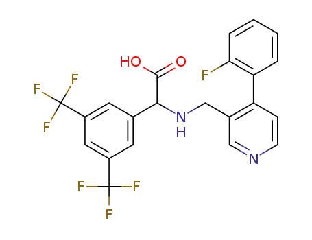 2-(3,5-bis(trifluoromethyl)phenyl)-2-((4-(2-fluorophenyl)pyridin-3-yl)methylamino)acetic acid