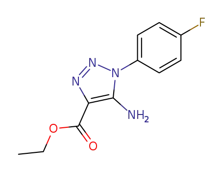 Molecular Structure of 28924-58-5 (5-Amino-1-(4-fluorophenyl)-1H-1,2,3-triazole-4-carboxylicacid ethyl ester)