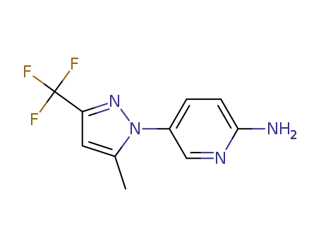 Molecular Structure of 1415640-68-4 (5-(5-methyl-3-(trifluoromethyl)-1H-pyrazol-1-yl)pyridin-2-amine)