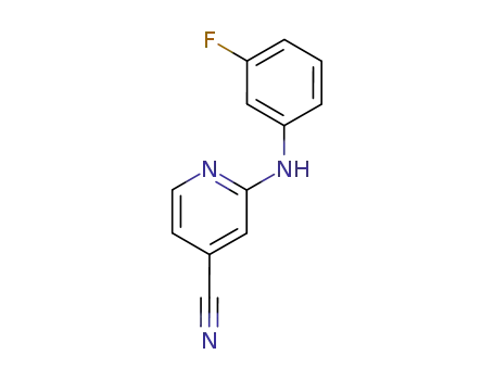 Molecular Structure of 137225-10-6 (2-[(3-fluorophenyl)amino]isonicotinonitrile)