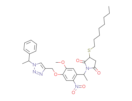 1-(1-(5-methoxy-2-nitro-4-((1-(1-phenylethyl)-1H-1,2,3-triazol-4-yl)methoxy)phenyl)ethyl)-3-(octylthio)pyrrolidine-2,5-dione