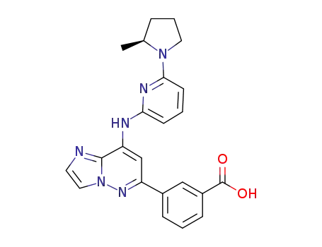 (S)-3-(8-(6-(2-methylpyrrolidin-1-yl)pyridin-2-ylamino)imidazo[1,2-b]pyridazin-6-yl)benzoic acid