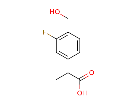 2-(3-fluoro-4-(hydroxymethyl)phenyl)propanoic acid