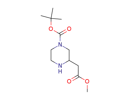 Molecular Structure of 183742-33-8 (N-4-BOC-2-PIPERAZINEACETIC ACID METHYL ESTER)