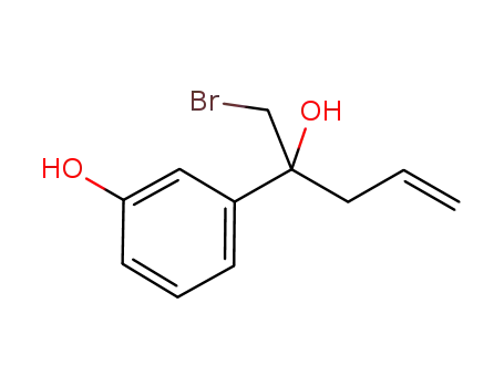Molecular Structure of 1450629-59-0 (3-(1-bromo-2-hydroxypent-4-en-2-yl)phenol)